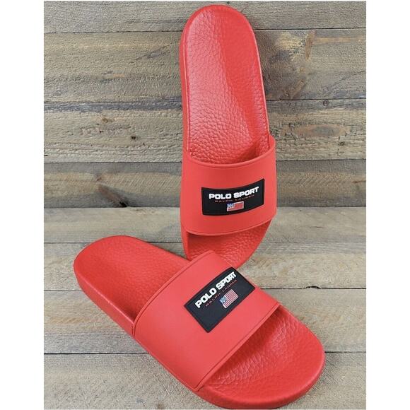 Polo Sport Ralph Lauren RRL Slides Boat Sandals Red Shoes Mens 12 New Fast Ship main image 10